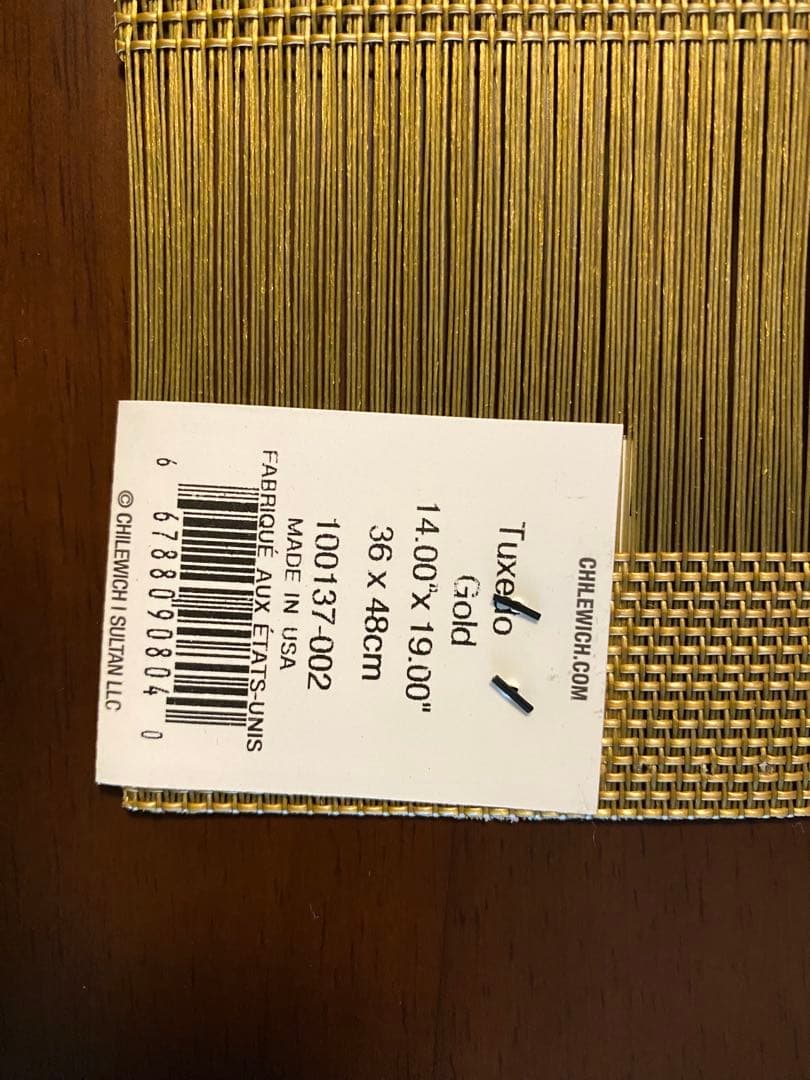 chilewich TuxedoGold ランチョンマット36x48cm 5枚組