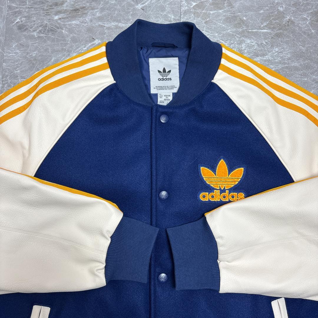 希少 adidas Studium JKT XL アディダス レザー スタジャン