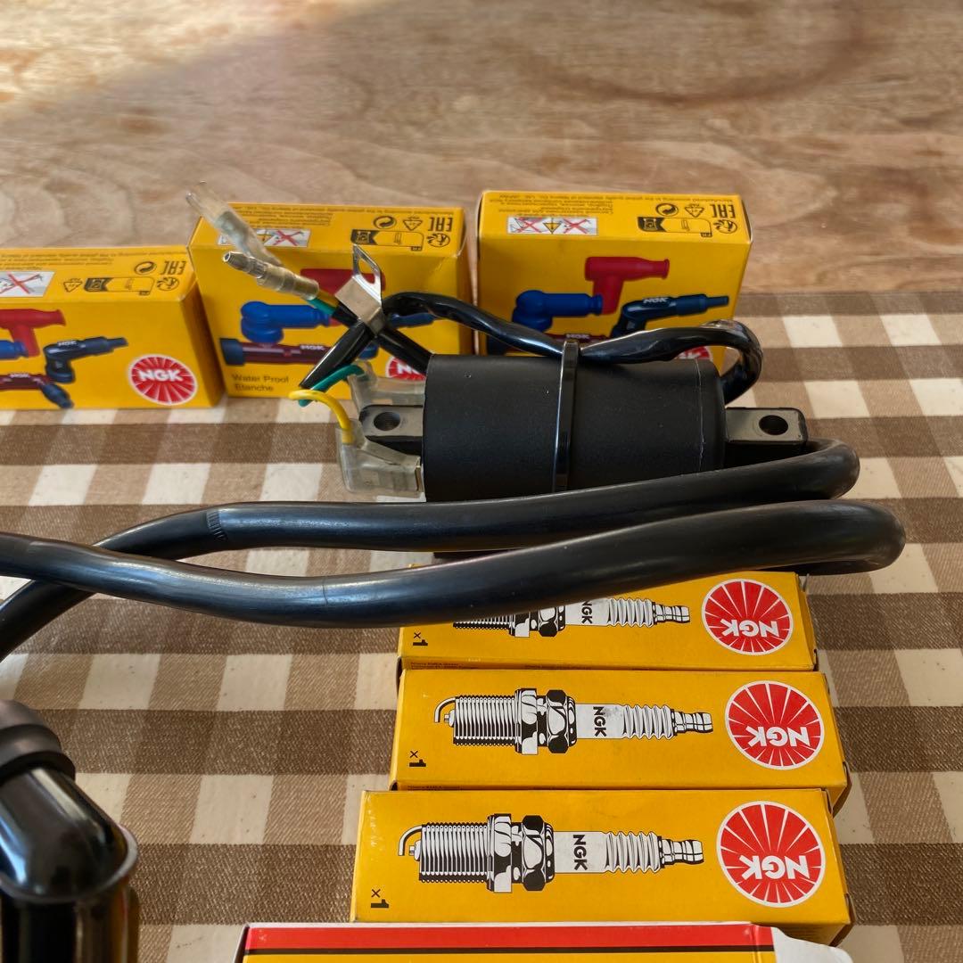 カワサキz1強化イグニションコイル　プラグコード　キャップ　NGKプラグセット