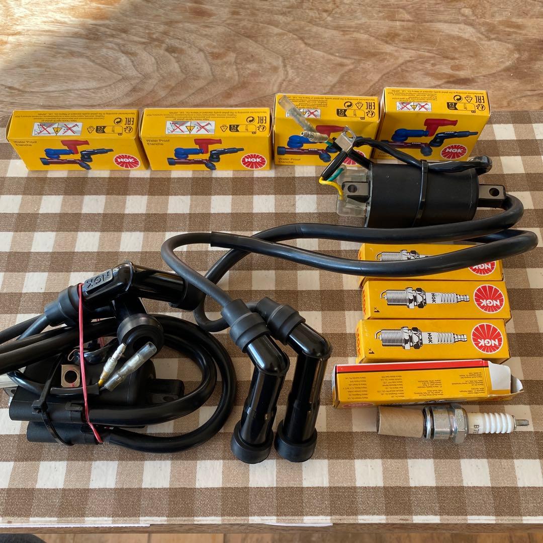 カワサキz1強化イグニションコイル　プラグコード　キャップ　NGKプラグセット