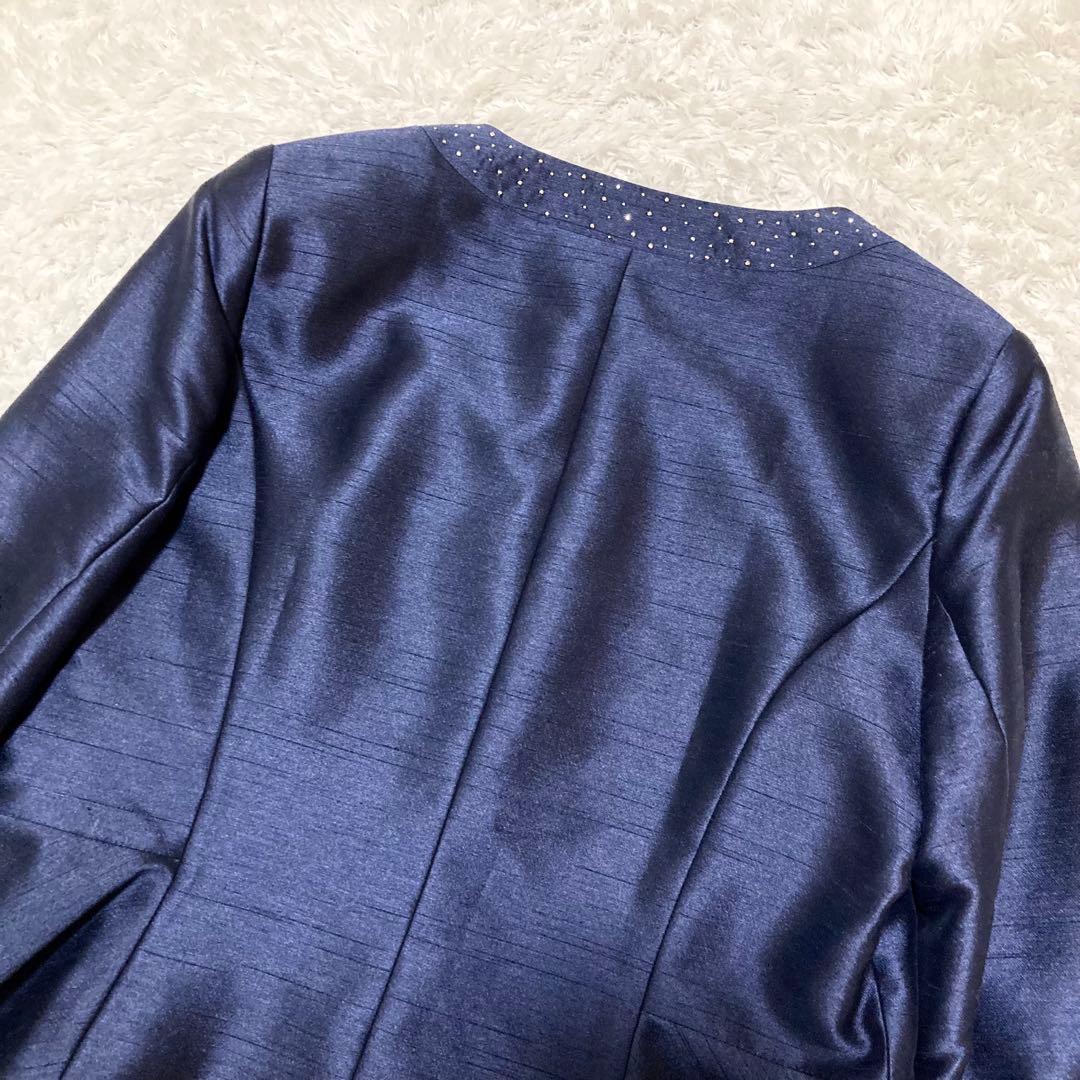 ネット完売♡ ソワールドルチェ ノーカラージャケット ストーン 大きいサイズ15