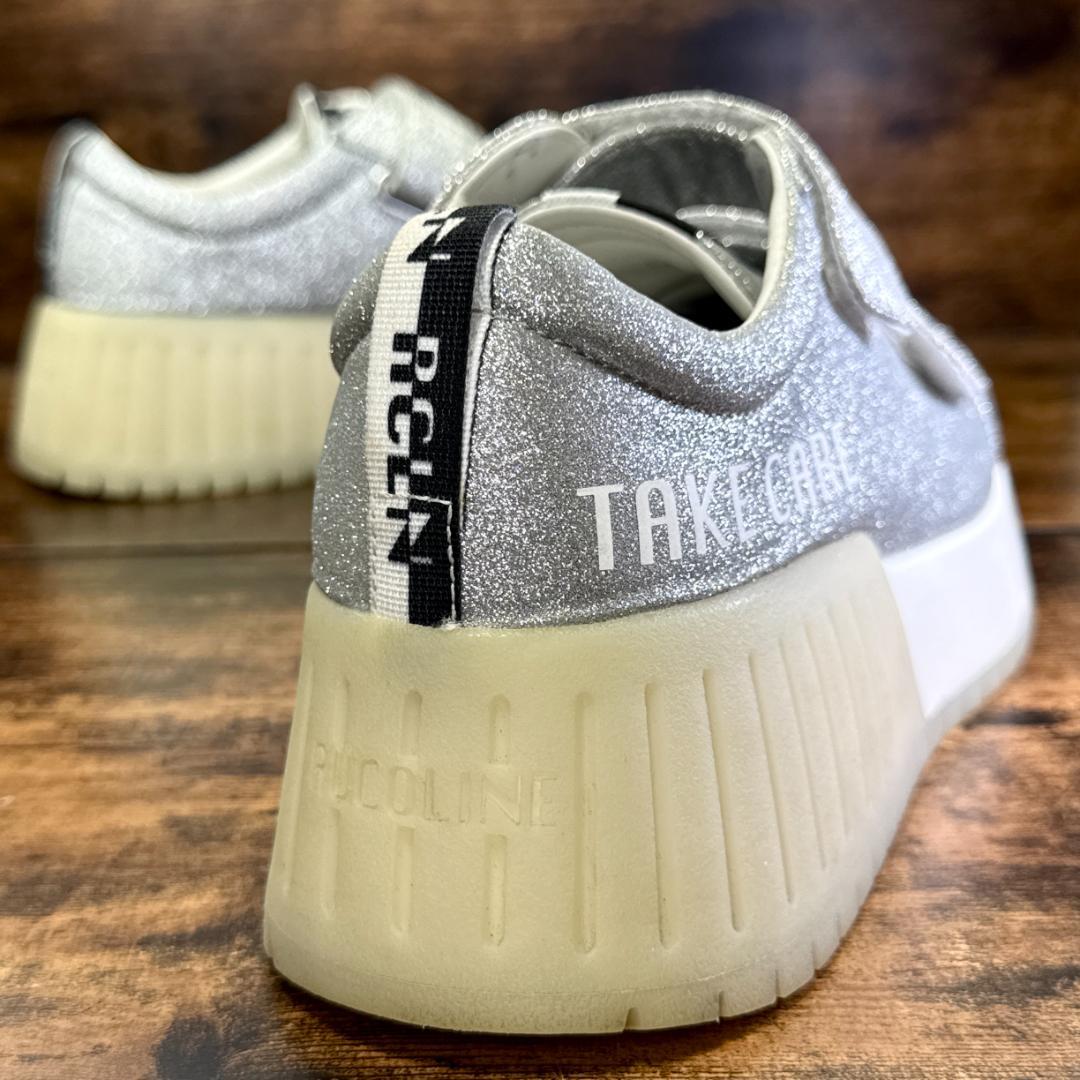 ☆即発 RUCOLINE シルバー グリッター プラットフォーム スニーカー厚底