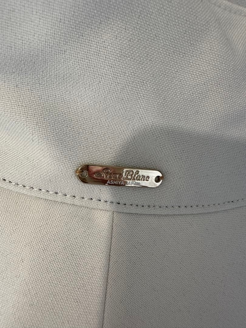 ロサブラン　プレーンハット つば13cm （つば裏遮光）　シャンブレーホワイトM