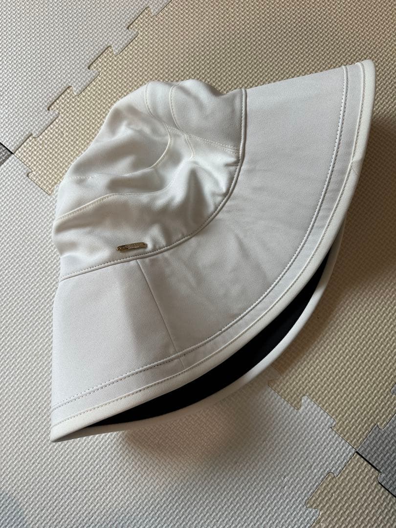 ロサブラン　プレーンハット つば13cm （つば裏遮光）　シャンブレーホワイトM