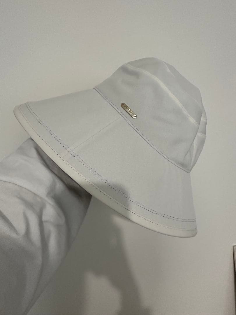 ロサブラン　プレーンハット つば13cm （つば裏遮光）　シャンブレーホワイトM