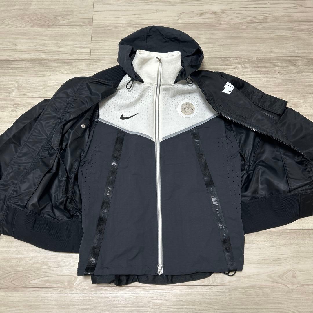 【極上】NIKE x sacai レイヤード ボンバージャケット
