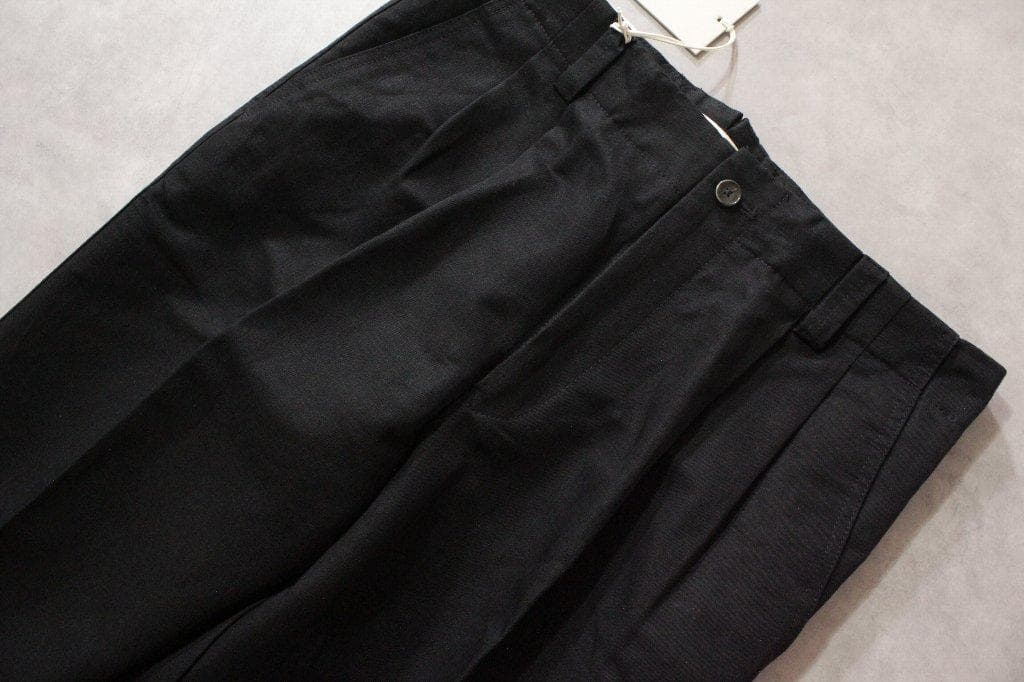 BRIGLIA 1949★新品ブリリア 綿麻2プリーツミリタリーチノ45ブラック