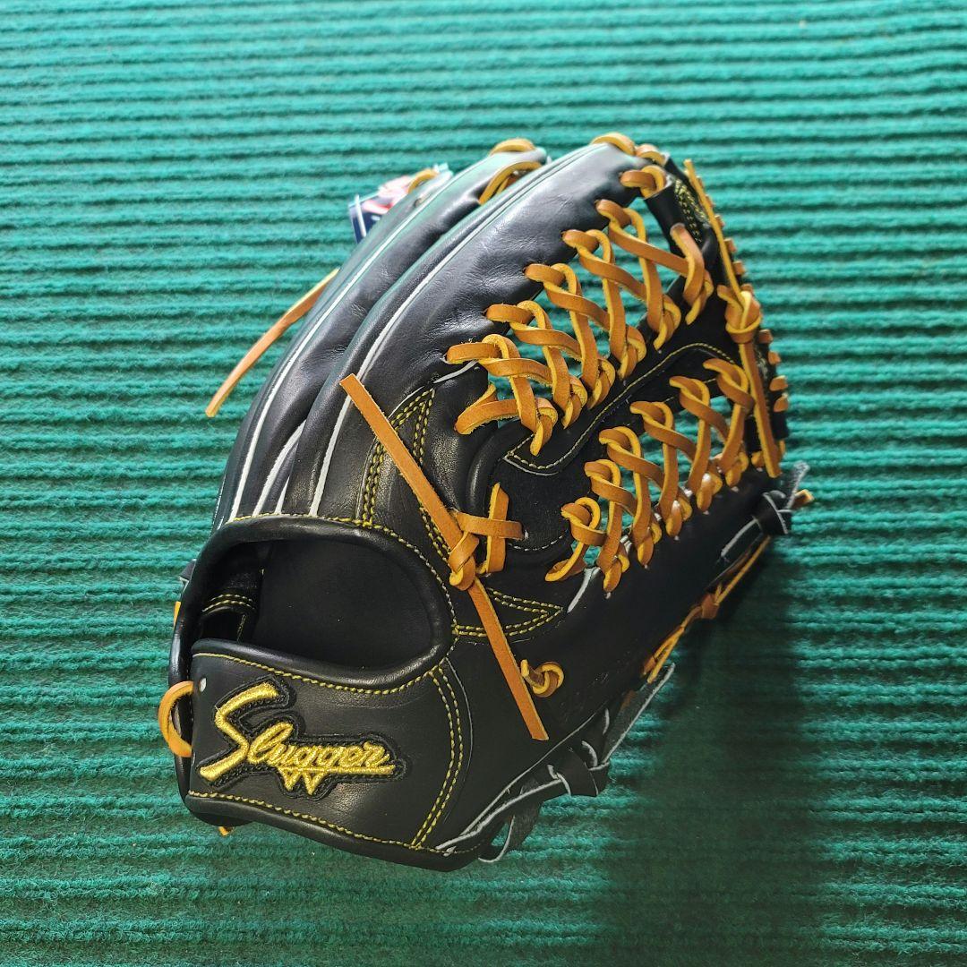 久保田スラッガー　硬式用　外野手　黒×タン　未使用品　KSG-SPY　グラブ袋付
