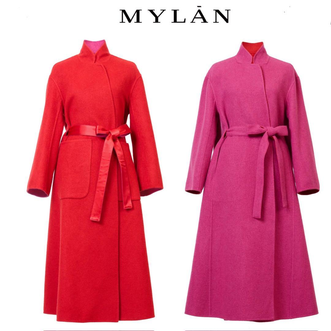 未使用 定価28万 マイラン カシミヤ100% リバーシブルコート 超軽量