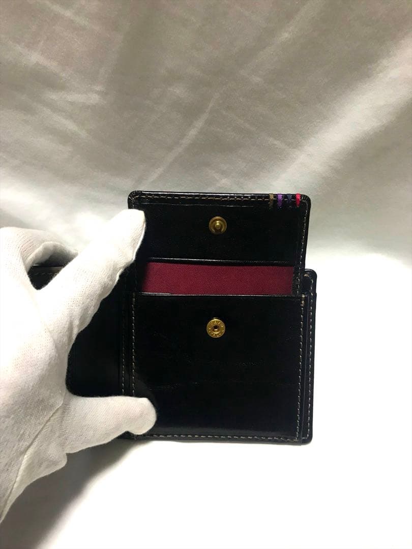 【新品・未使用】TAKEO KIKUCHI 牛革　二つ折り財布 ブラック