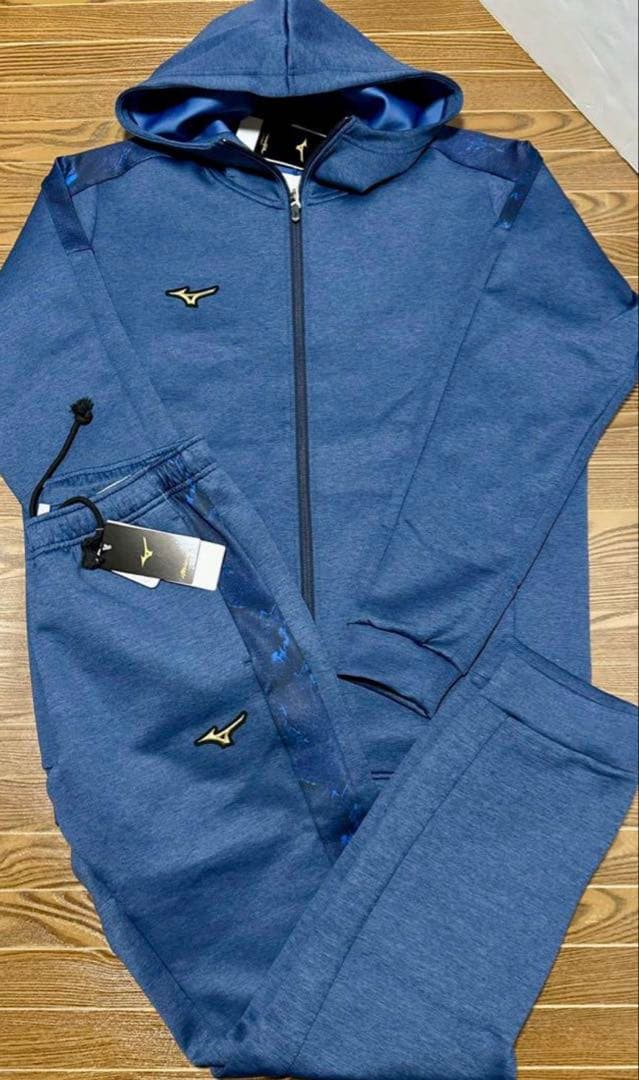 ミズノプロ　ストレッチフーディ、パンツSet ネイビー　Mサイズ