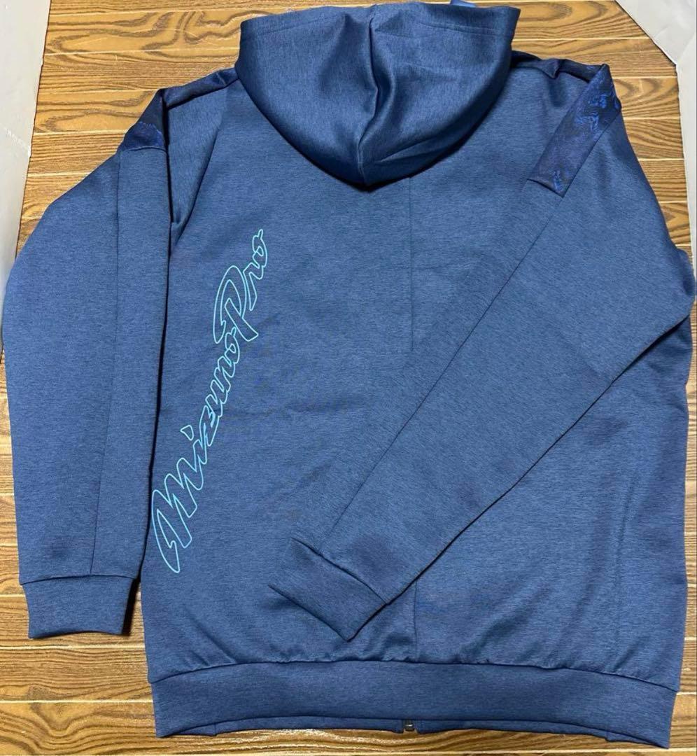 ミズノプロ　ストレッチフーディ、パンツSet ネイビー　Mサイズ