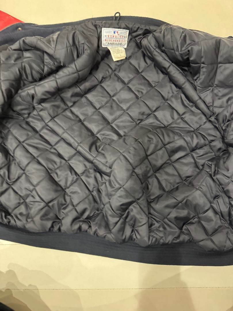 【90s】MIRAGE ウールレザースタジャン インディアンスネイビー/レッド