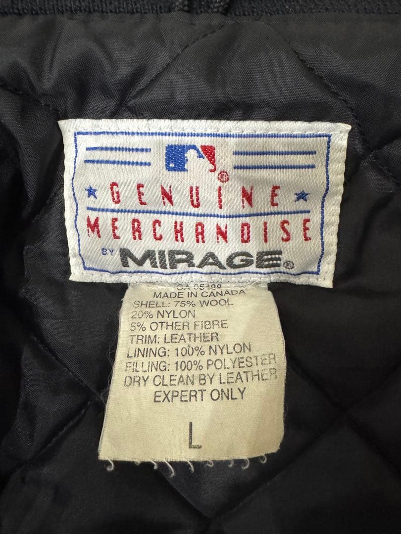 【90s】MIRAGE ウールレザースタジャン インディアンスネイビー/レッド