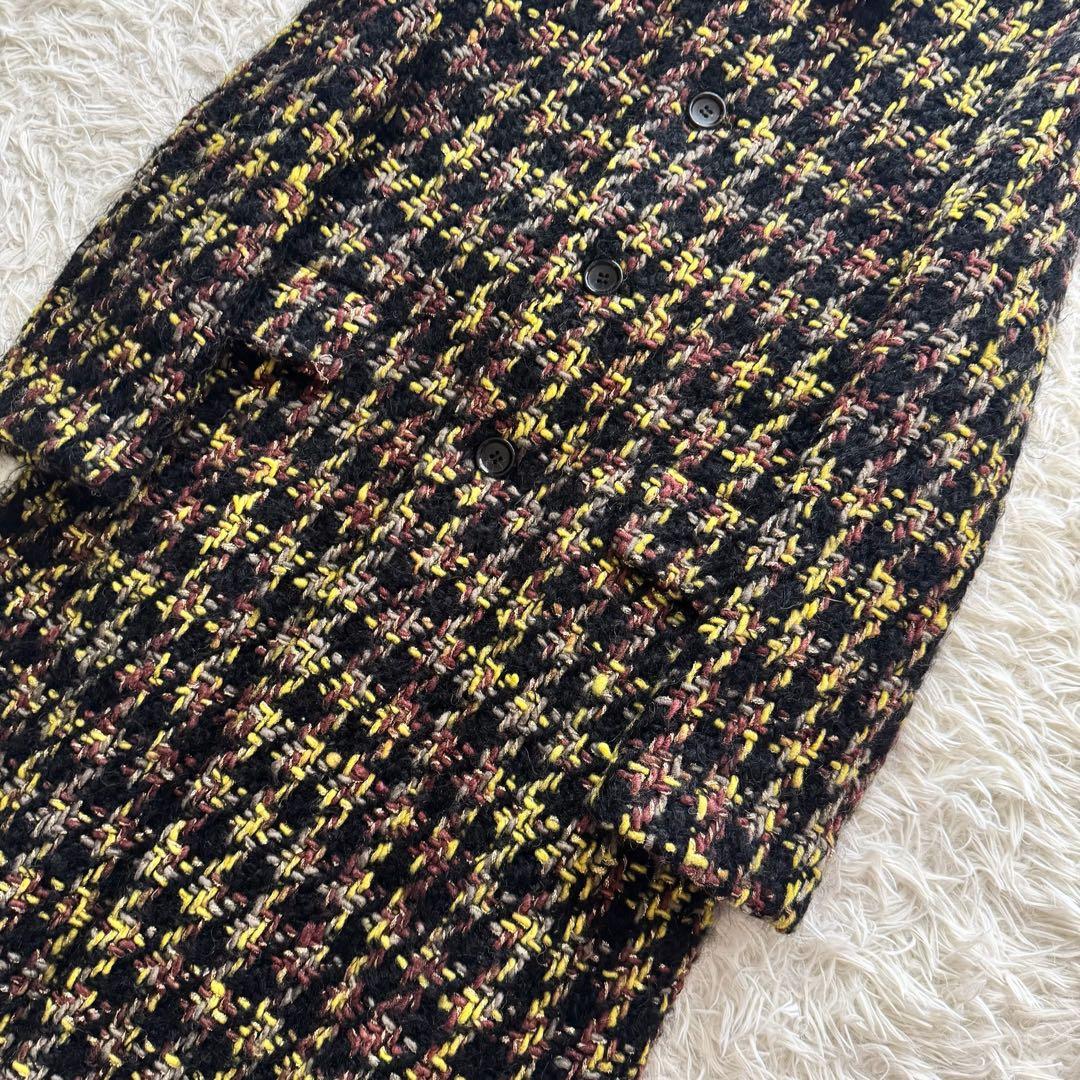 トリココムデギャルソン　AD2001　ロングコート　ツイード　モヘヤ混　ラメ　M