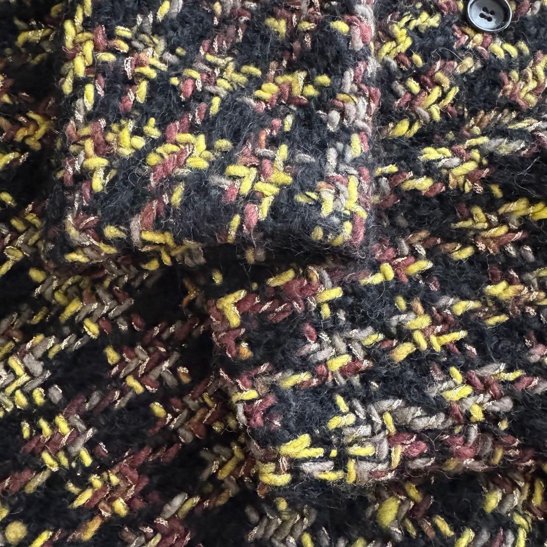 トリココムデギャルソン　AD2001　ロングコート　ツイード　モヘヤ混　ラメ　M