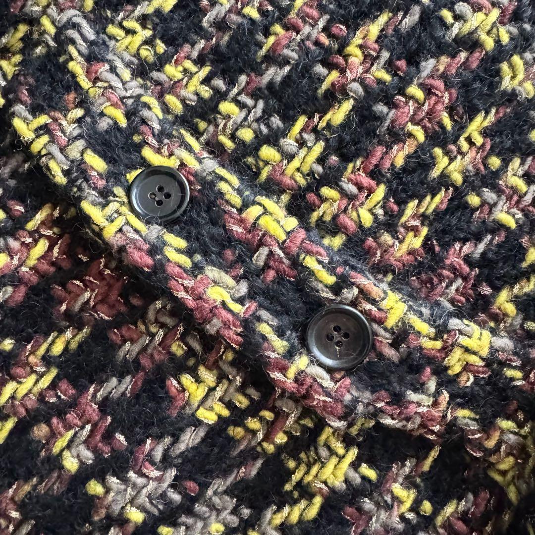 トリココムデギャルソン　AD2001　ロングコート　ツイード　モヘヤ混　ラメ　M