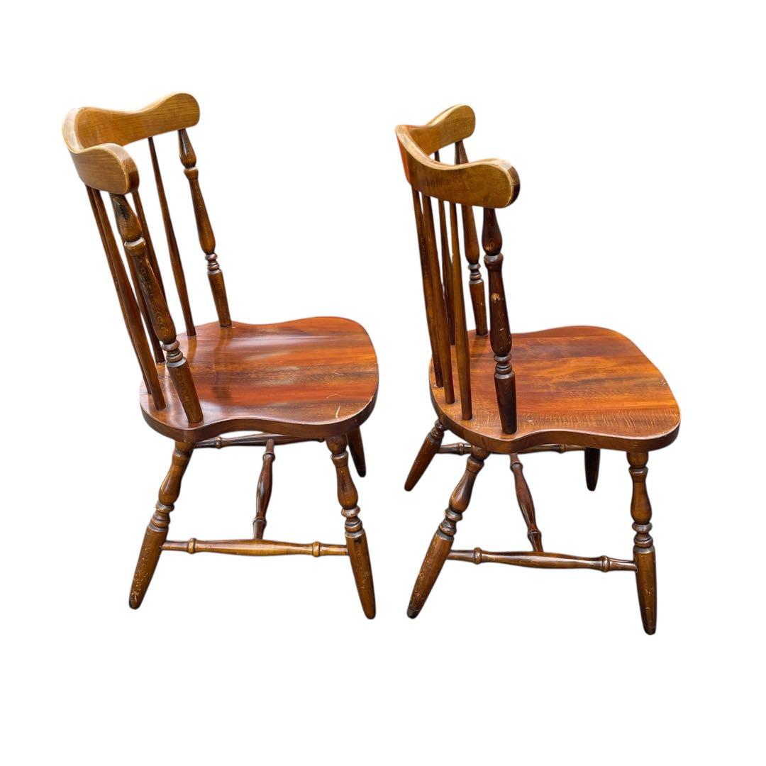 2脚セット　飛騨産業 ヒダ·ダイネット 木製 ダイニングチェア ヴィンテージ