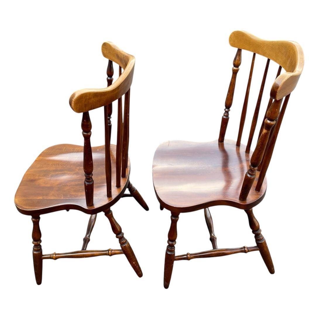 2脚セット　飛騨産業 ヒダ·ダイネット 木製 ダイニングチェア ヴィンテージ