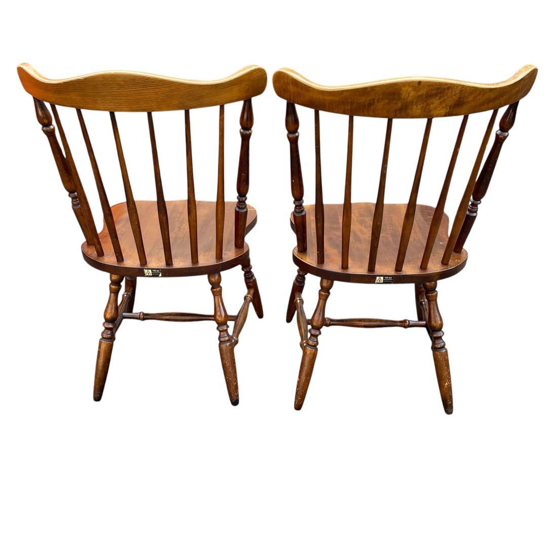 2脚セット　飛騨産業 ヒダ·ダイネット 木製 ダイニングチェア ヴィンテージ