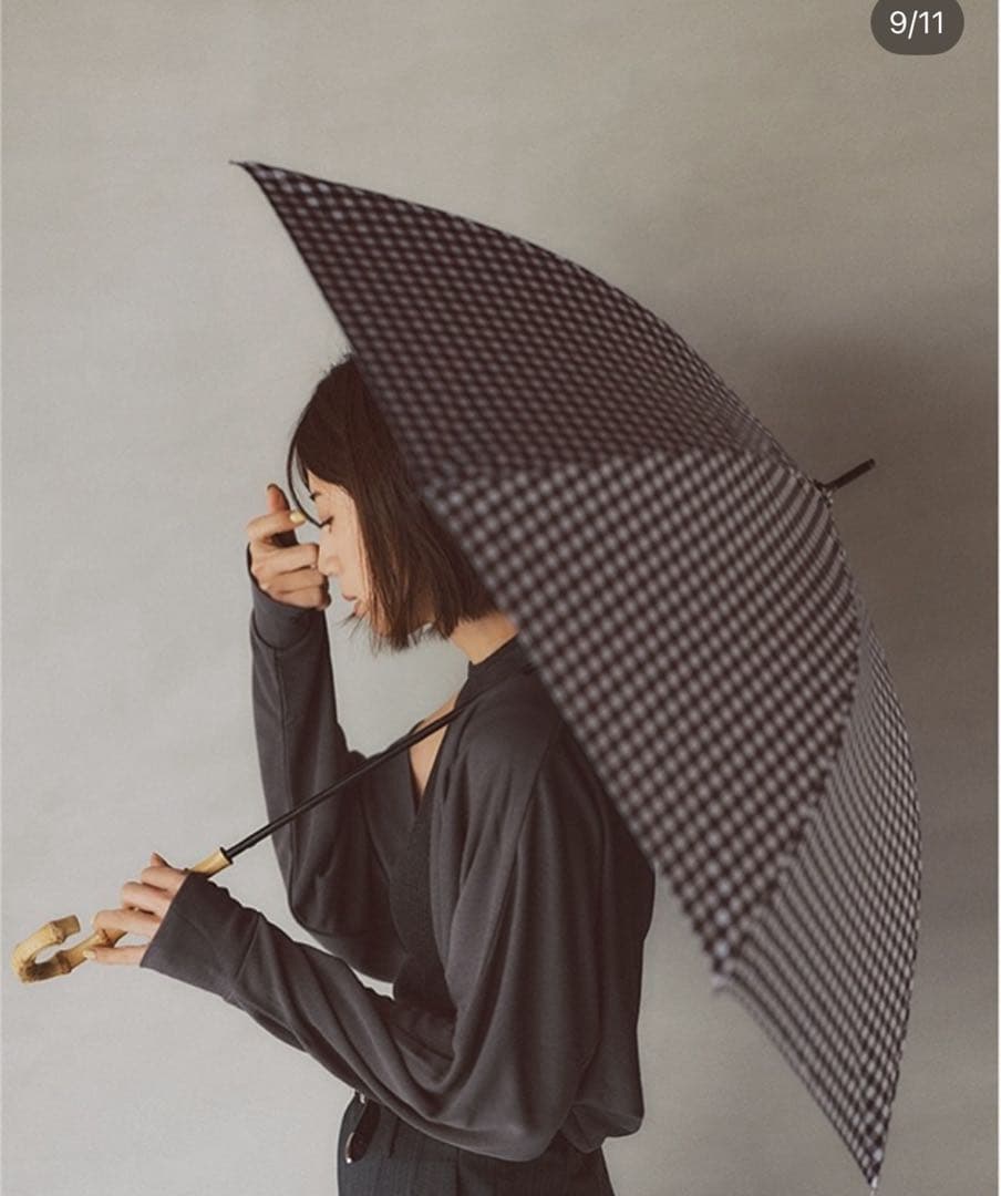 【新品未開封】東原亜希FORME 晴雨兼用長日傘ブラウンギンガムチェック