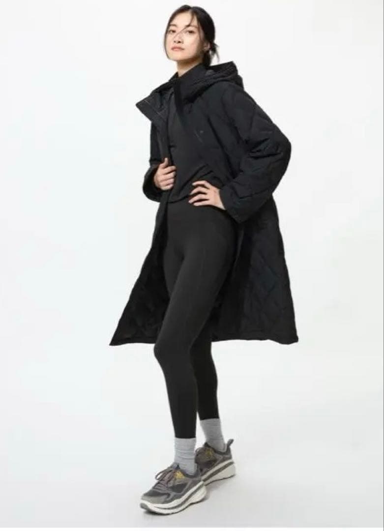 UNIQLO パフテックロングコートリラックスフィット　黒　XS