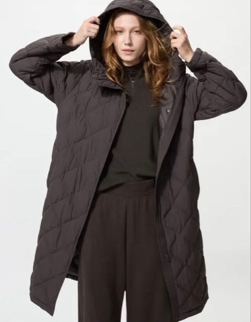 UNIQLO パフテックロングコートリラックスフィット　黒　XS