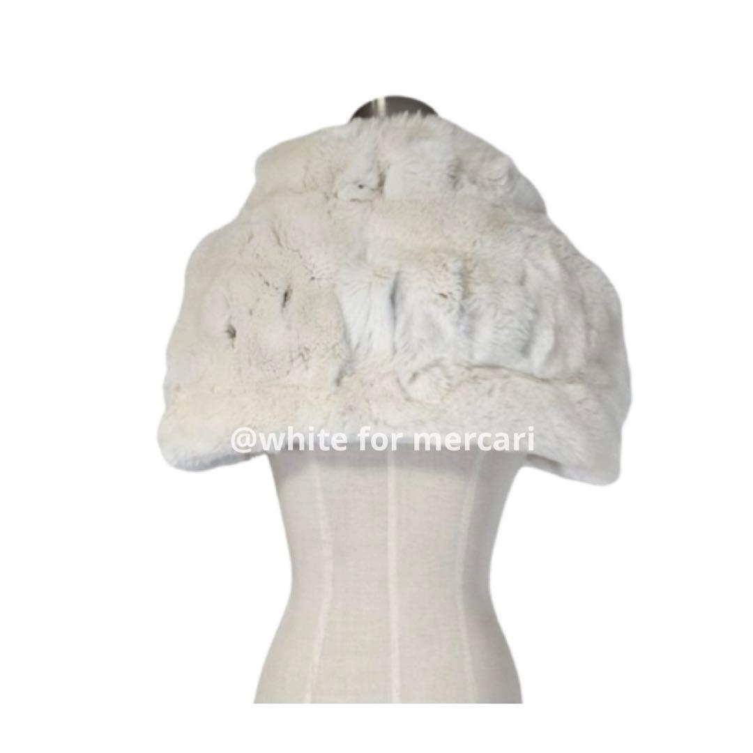 LANVIN ふわふわ白ファーストールプレゼント♡カシミア×白うさぎちゃん