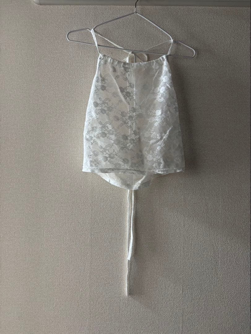 トップス draw drawers Lace 2way Tops / white