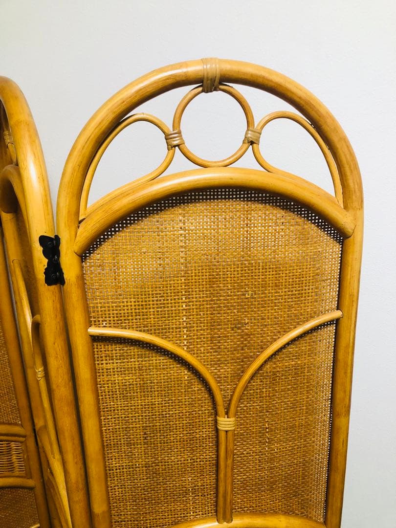 ラタン パーテーション 4枚 衝立 スクリーン 間仕切り