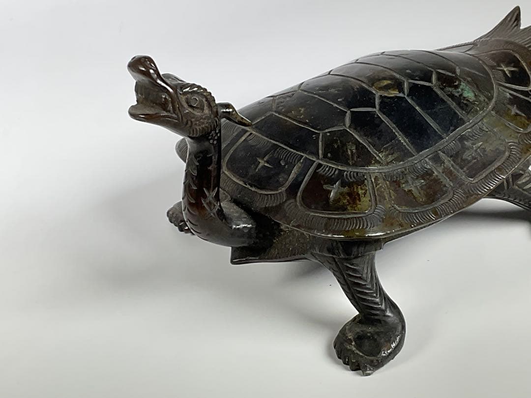 古銅　亀・鳳凰　中国古玩　銅製置物　２点