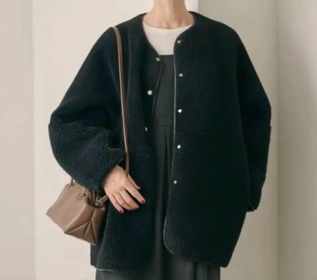 BEAUTY&YOUTH ボアスエードジャケット　黒　コート