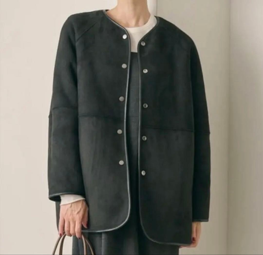 BEAUTY&YOUTH ボアスエードジャケット　黒　コート