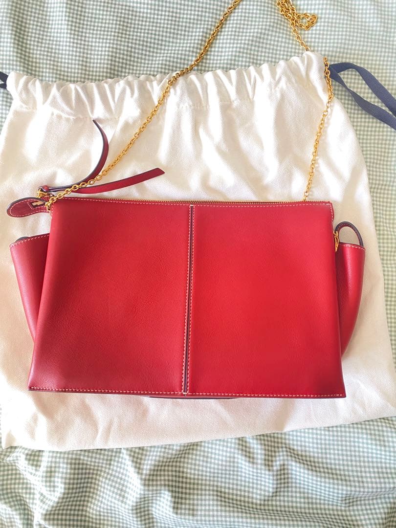 カ*シ様 CÉLINE セリーヌ レッドショルダーバッグ