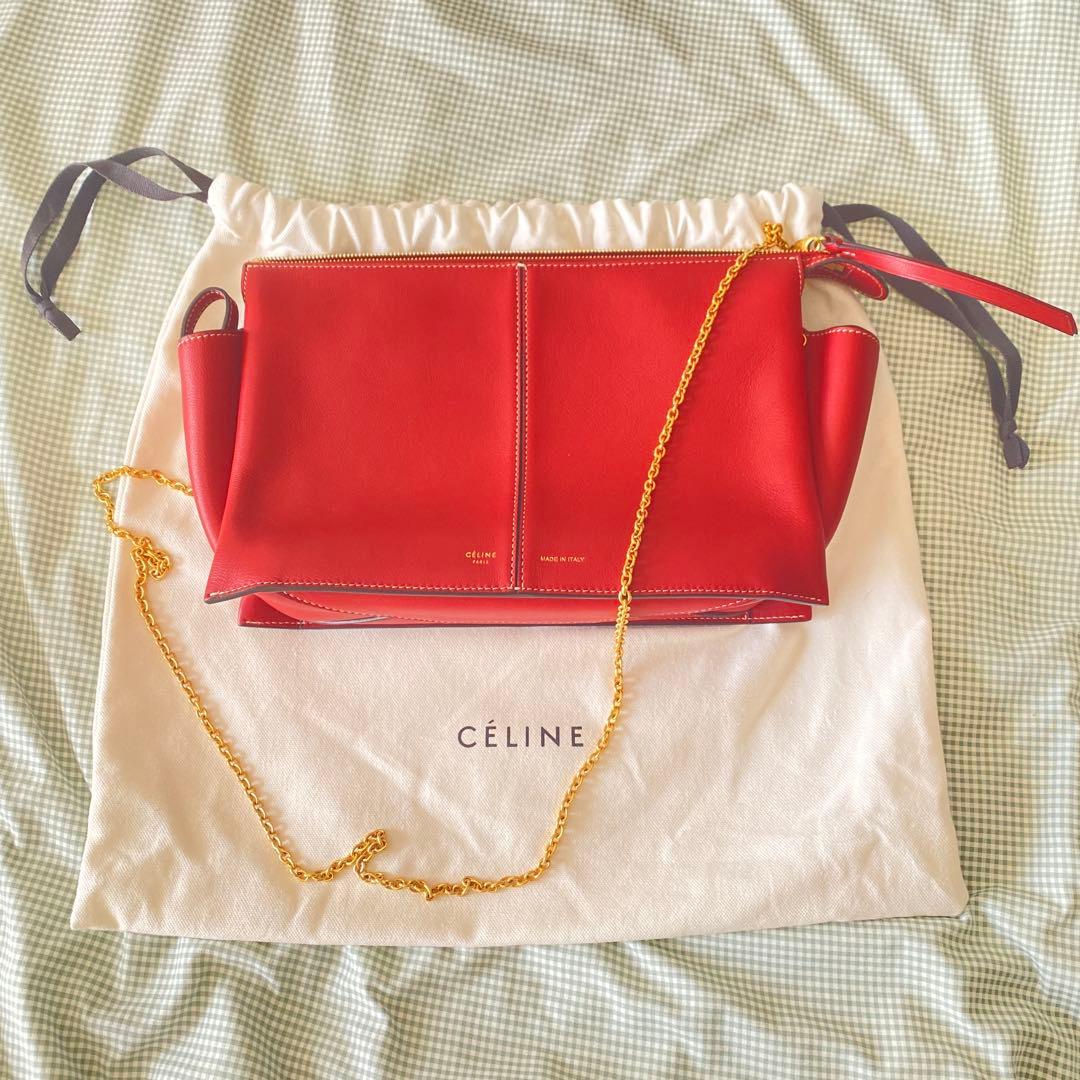 カ*シ様 CÉLINE セリーヌ レッドショルダーバッグ