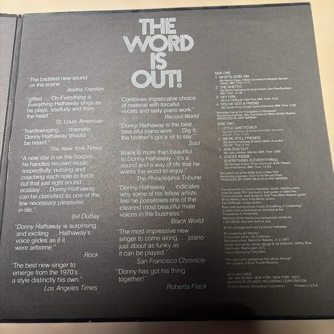 [レコード] Donny Hathaway Live LP ダニーハサウェイ