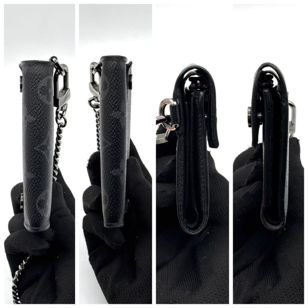 未使用級 ルイヴィトン モノグラム エクリプス チェーン コンパクト ウォレット