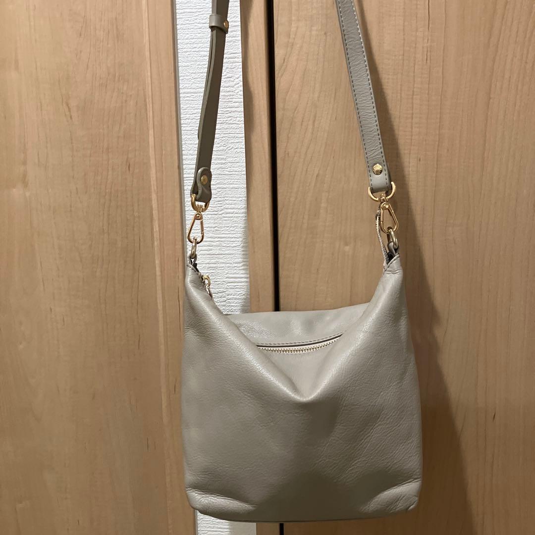 ☆最終お値下げ☆ラシット ソフトレザーショルダーバッグ　2way グレージュ