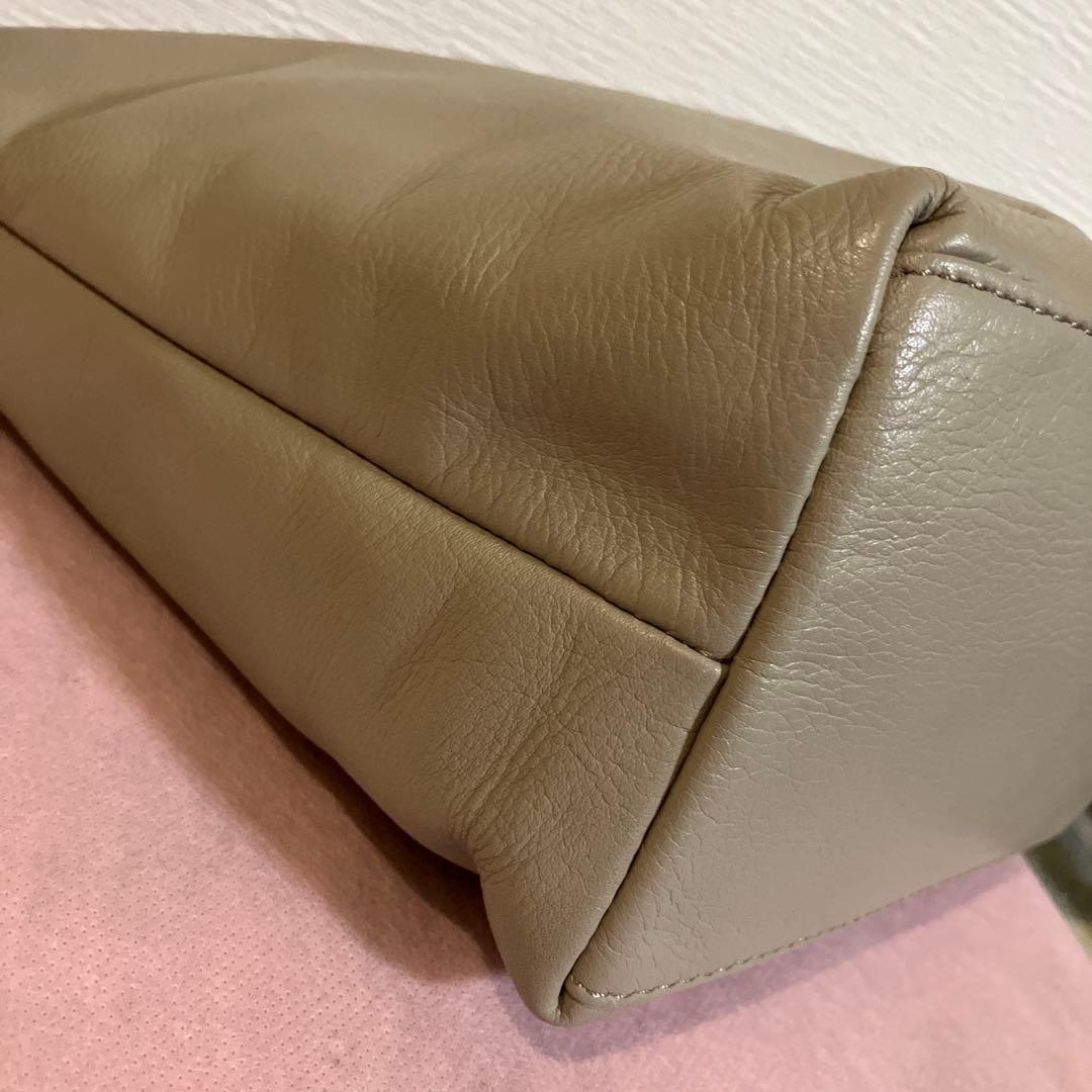 ☆最終お値下げ☆ラシット ソフトレザーショルダーバッグ　2way グレージュ