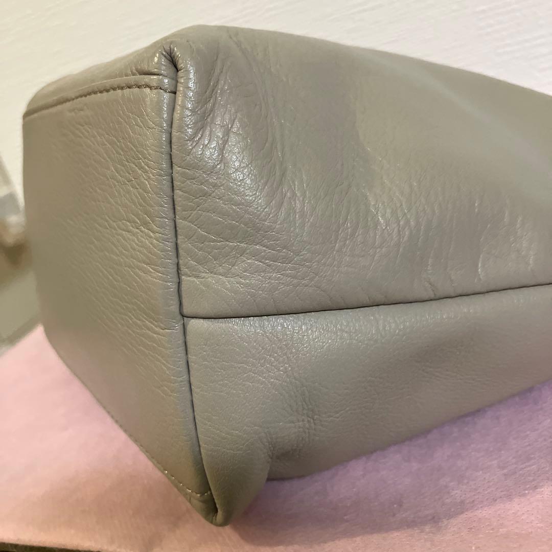 ☆最終お値下げ☆ラシット ソフトレザーショルダーバッグ　2way グレージュ