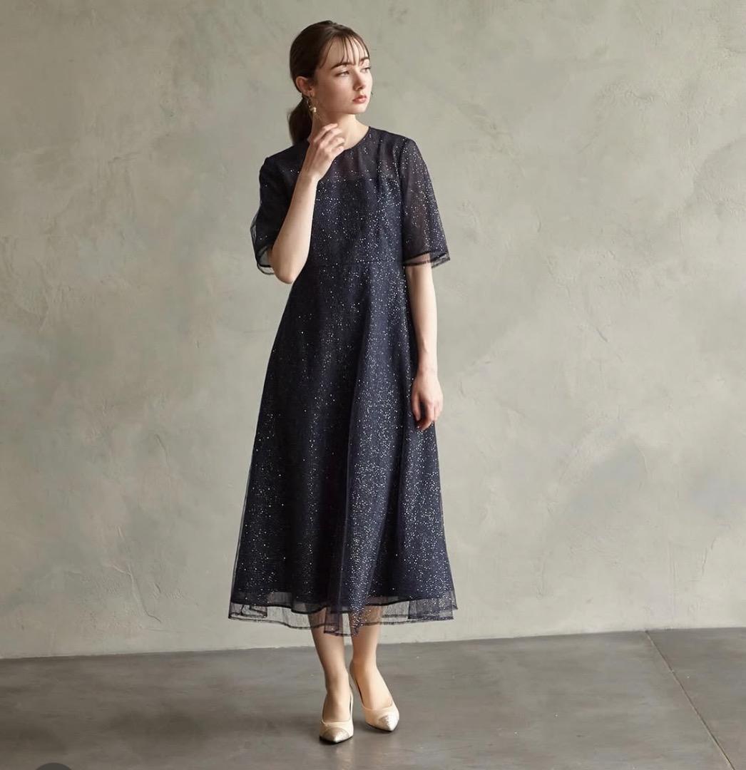 Aimer グリッターレースフィット&フレアドレス