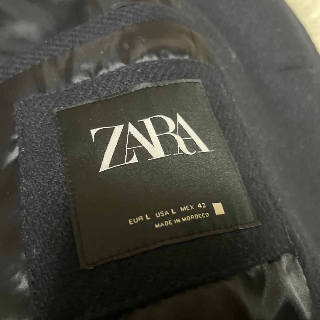 【極美品】ZARA ナポレオンコート Pコート 金ボタン ネイビー Lサイズ相当