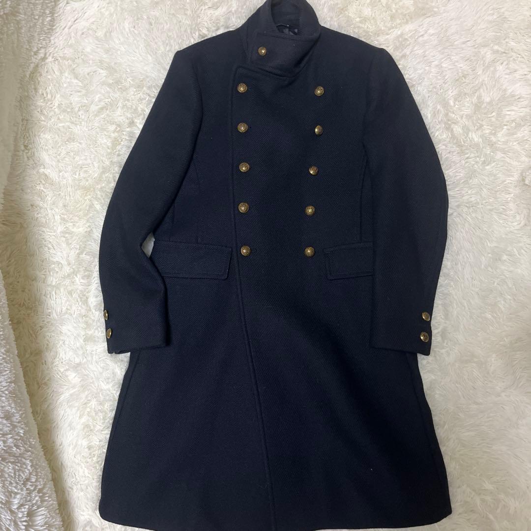 【極美品】ZARA ナポレオンコート Pコート 金ボタン ネイビー Lサイズ相当