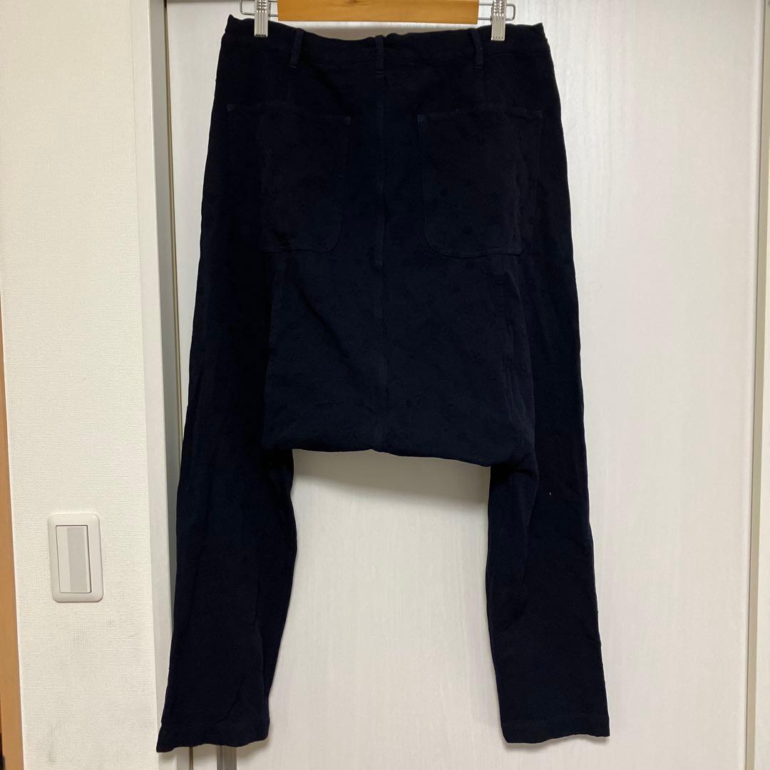 コムデギャルソンオムプリュス ポリ縮 サルエル パンツ 花柄 刺繍 美品