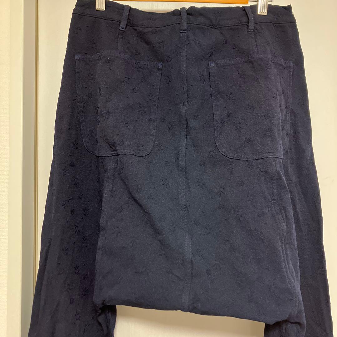 コムデギャルソンオムプリュス ポリ縮 サルエル パンツ 花柄 刺繍 美品