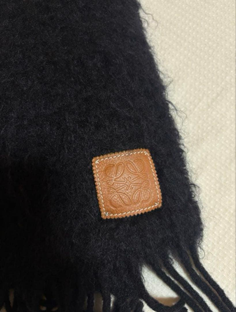 LOEWE モヘア　マフラー　ブラック