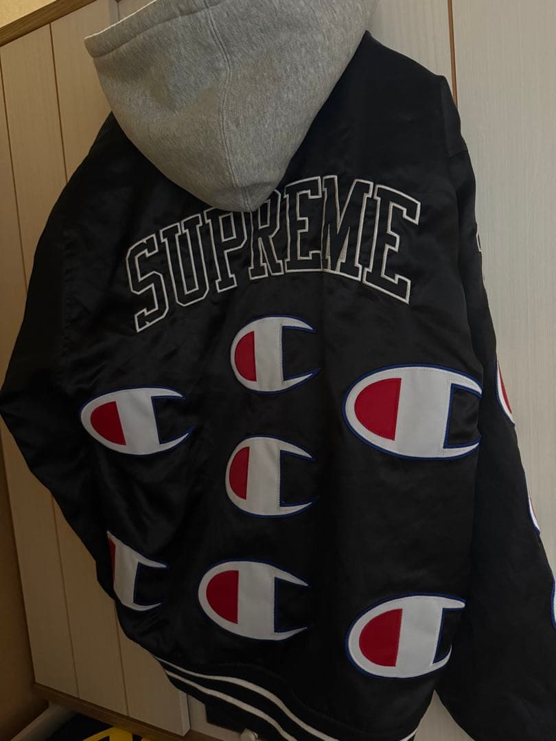 【M】Supreme/Champion®Hooded Satin Jacket