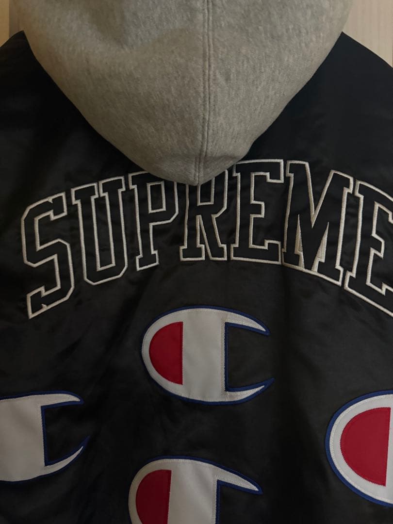 【M】Supreme/Champion®Hooded Satin Jacket