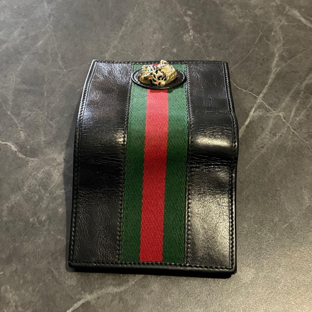 【美品】GUCCI ラジャ 二つ折り財布 チェーン付 正規品