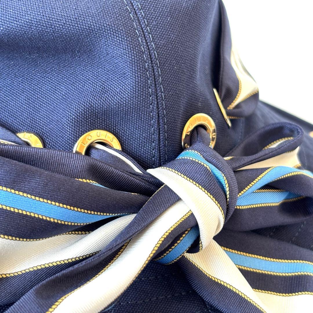 【美品】ルイヴィトン バケットハット スカーフリボン ストライプ